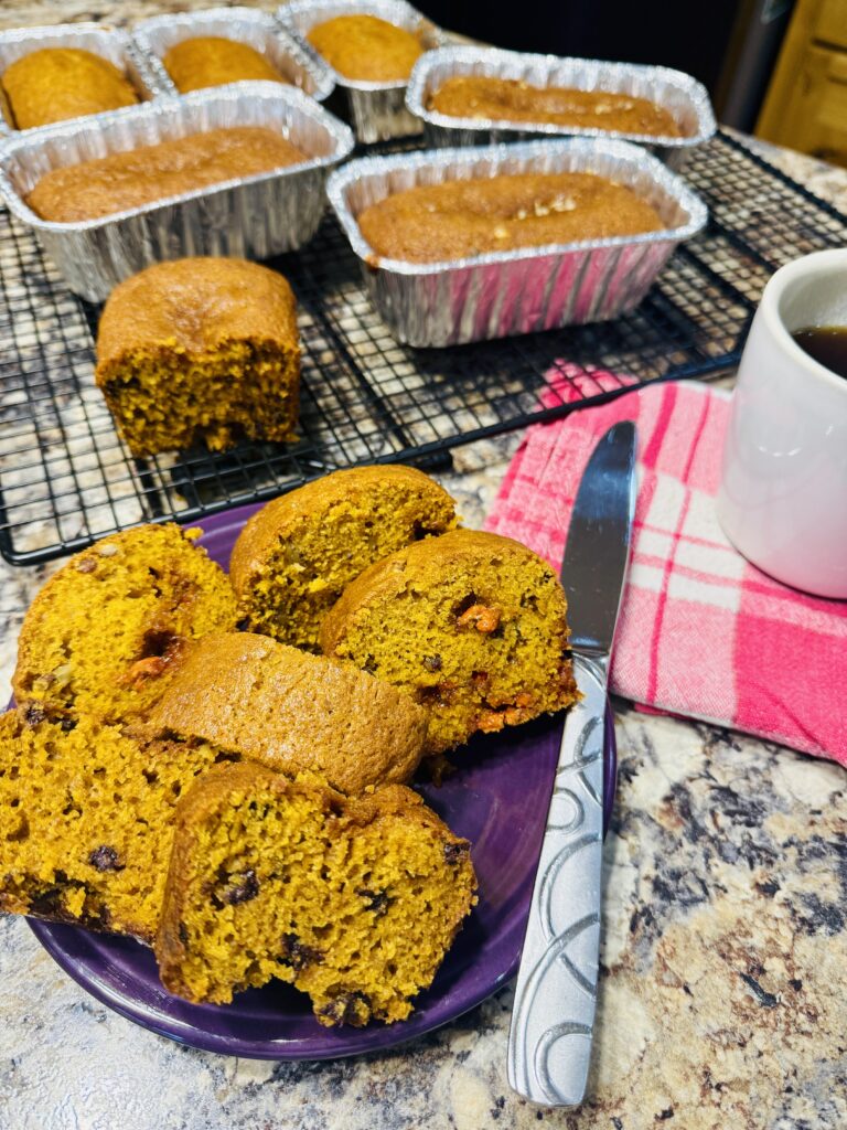 Chocolate Chip Pumpkin Bread and Maple Chip Pumpkin Bread