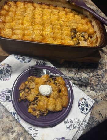 Tater Tot Hotdish with a Southwest kick is your next favorite comfort food!