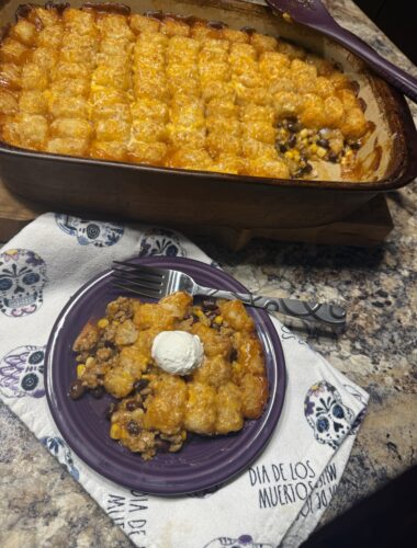 Tater Tot Hotdish with a Southwest kick is your next favorite comfort food!