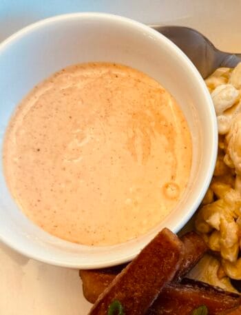 Small dish of creamy spicy Dipping sauce