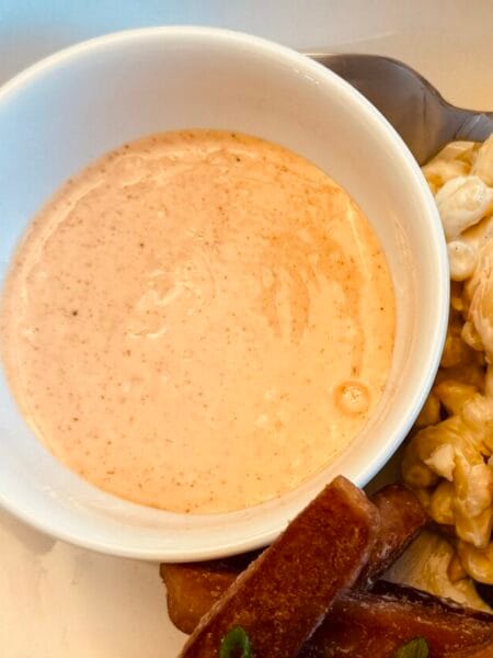 Small dish of creamy spicy Dipping sauce